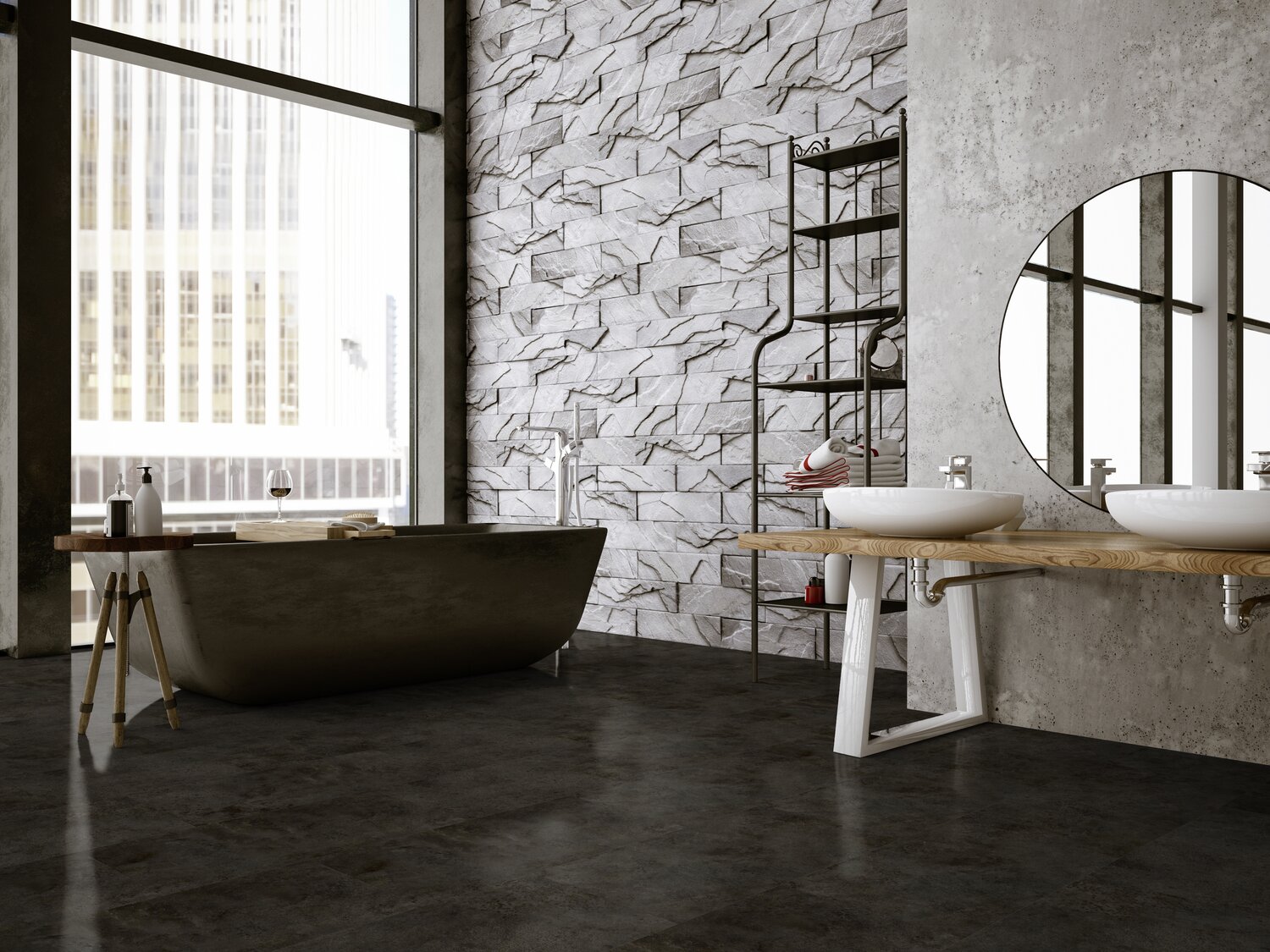 Vinylboden Virtuo 30 Rigid Acoustic Tavla dark 39,90 x 73,00 cm, F21140