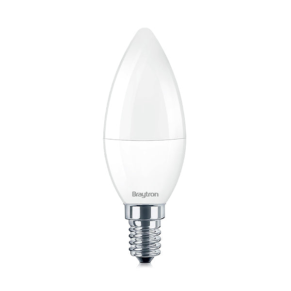Braytron LED E14 Leuchtmittel 5W C37 6500K Kaltweiß Kerzenform 450 Lumen