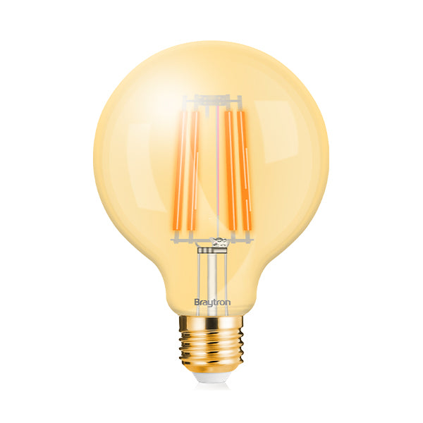 Braytron LED E27 Filament Retro Vintage 6W G125 AMB 2200K Warmweiß Birnenform Braytron