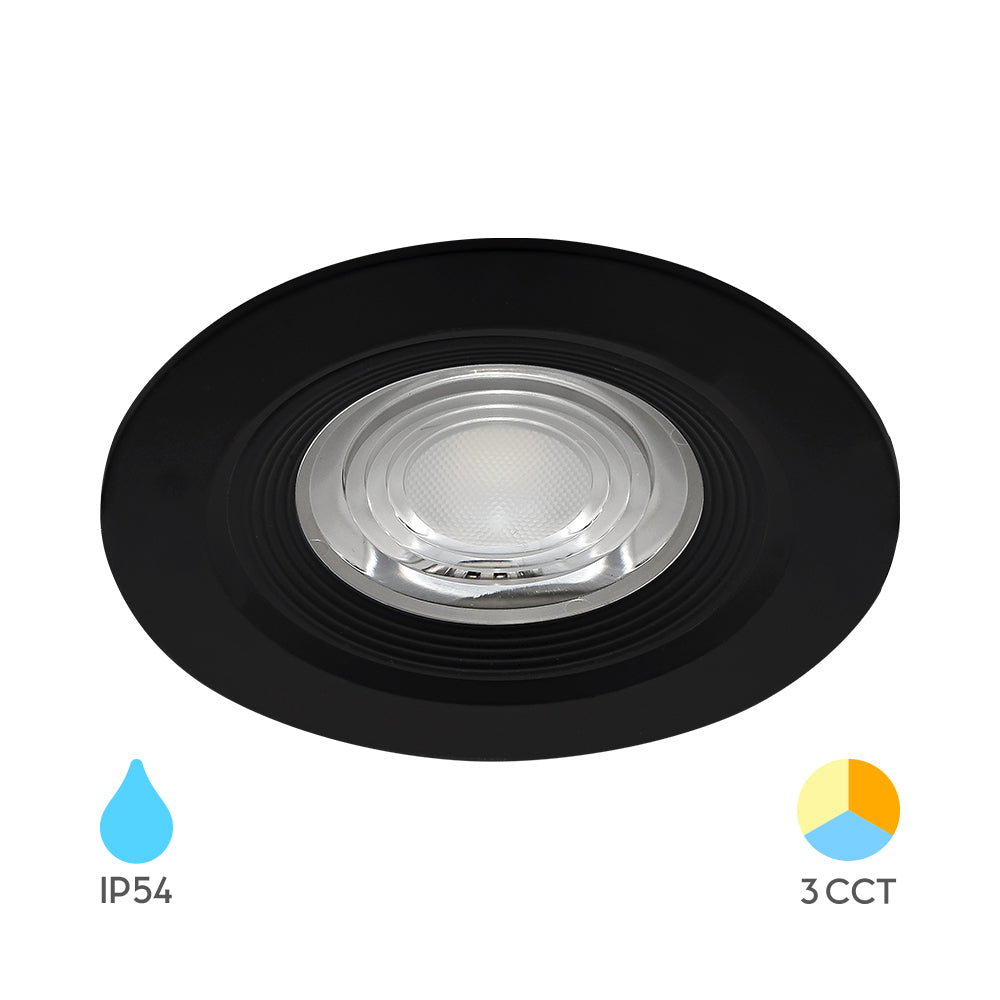 Braytron LED Einbaustrahler 7W IP54 3in1 CCT Spot 630lm Einbauleuchte Einbauspot Badezimmer Schwarz