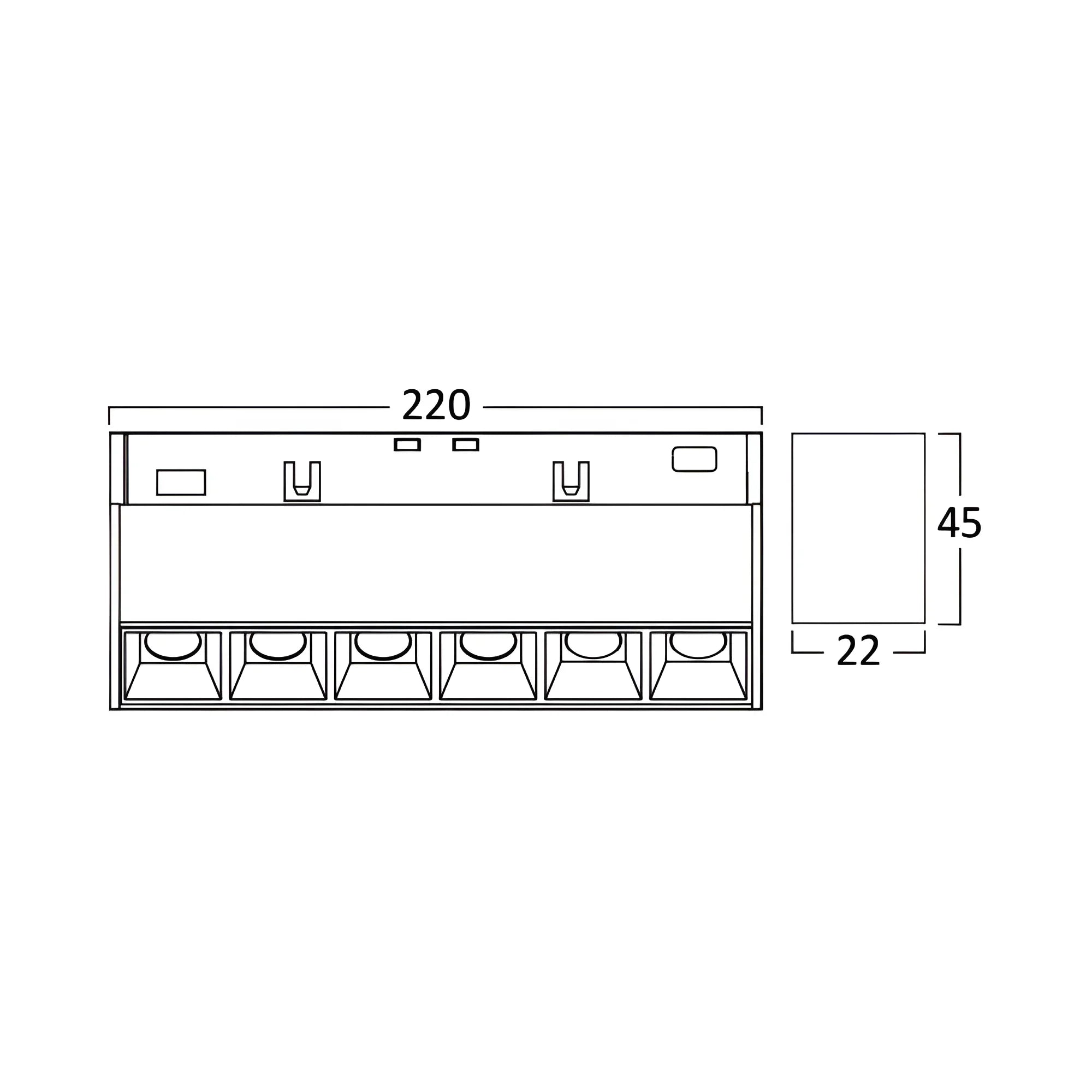 Braytron LED Magnet-Schienenspot 48V 12W 3CCT 24° – 22 cm, Schwarz