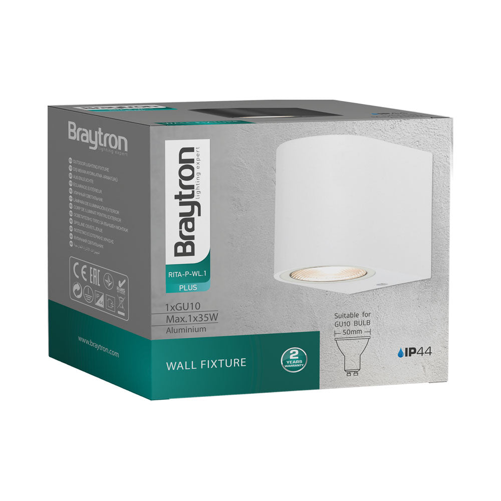 LED Wandleuchte Außen Weiß Rund GU10 Down Außenwandleuchte Wandlampe IP44