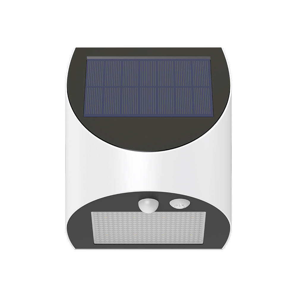 Solar LED Wandleuchte 3W 6500K Außenleuchte mit Bewegungssensor Dämmerungssensor
