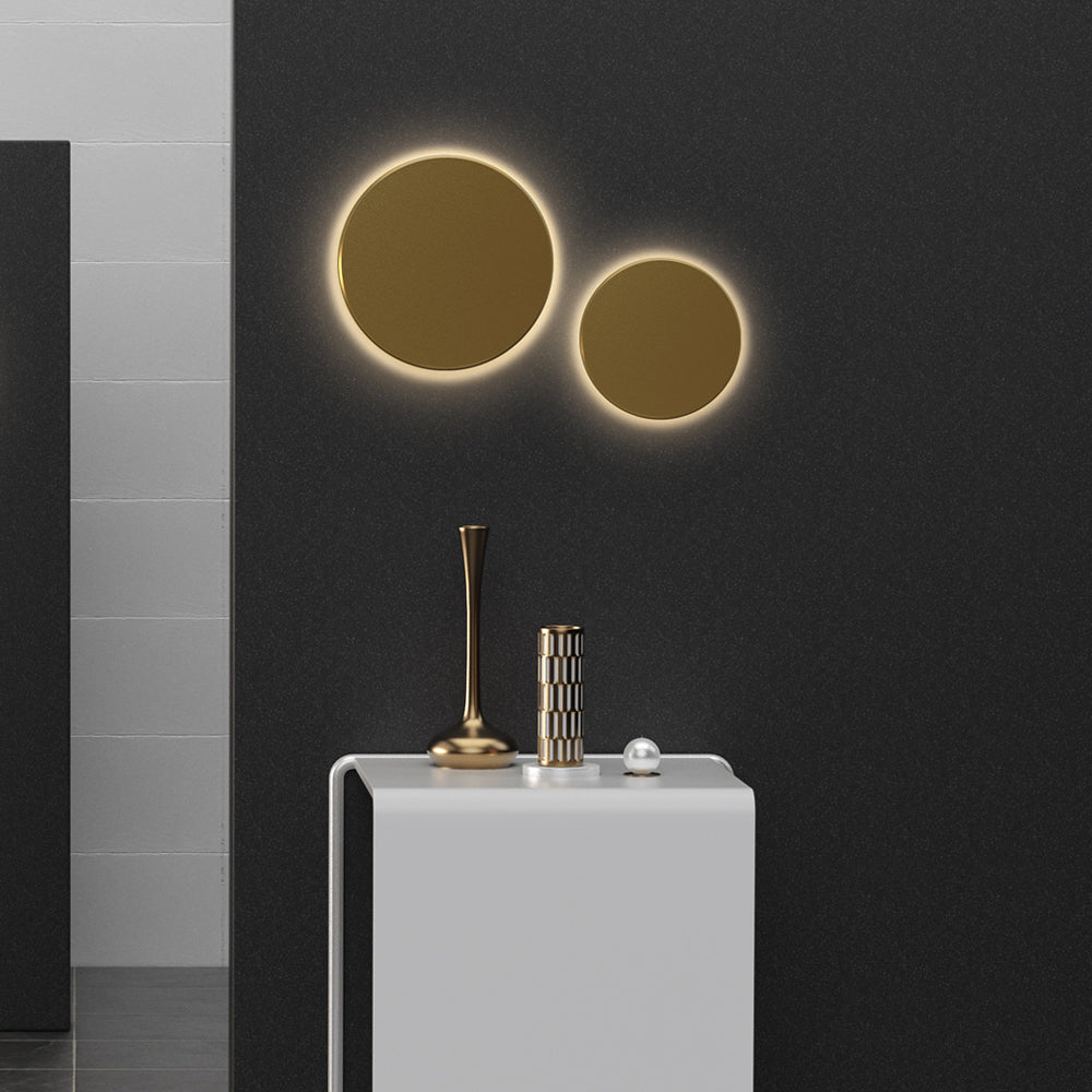 Braytron LED 12W Wandleuchte Designer Wandlicht Rund Gold indirekte Beleuchtung IP65 3in1 3000-6500K