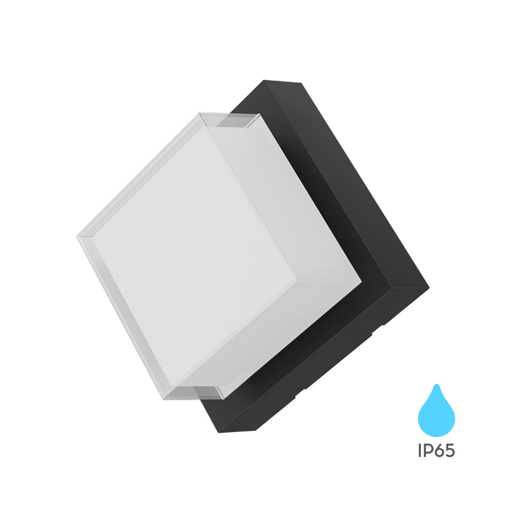 Braytron LED 15W Eckig Wandleuchte Außenwandleuchte Balkon Eingang Treppenhaus 3000K warmweiß schwarz IP65