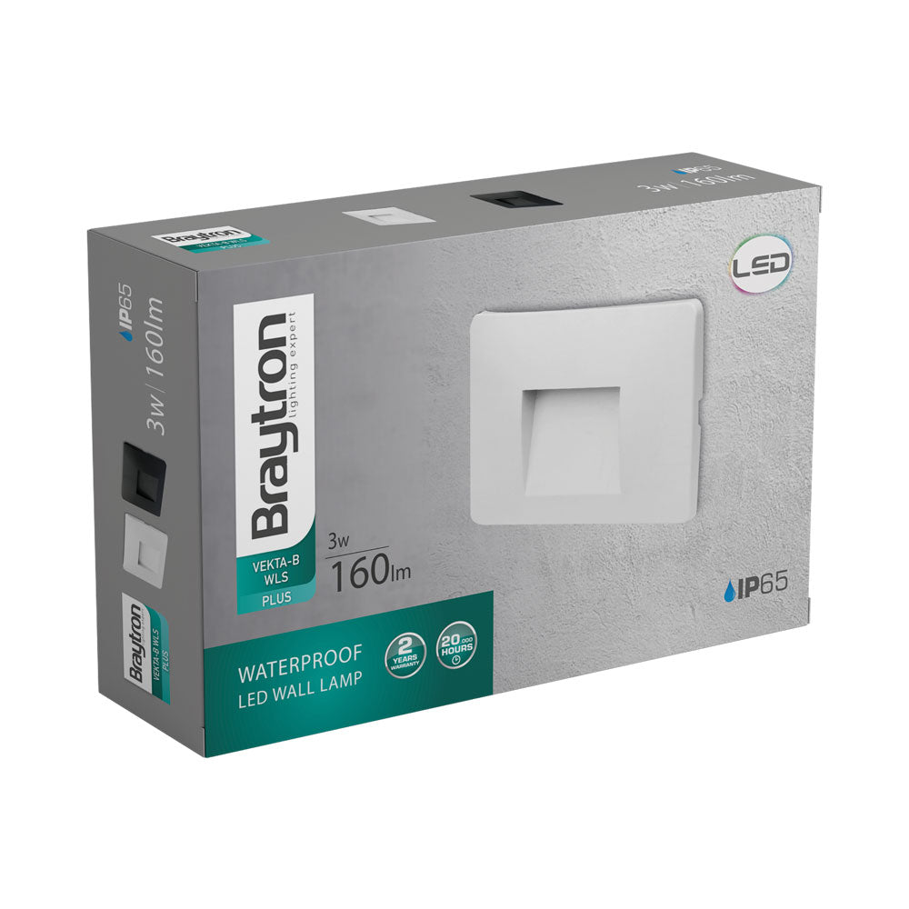 3W LED Treppenlicht Treppenbeleuchtung Treppenleuchte Stufenlicht Stufen Leuchte Eckig Schwarz