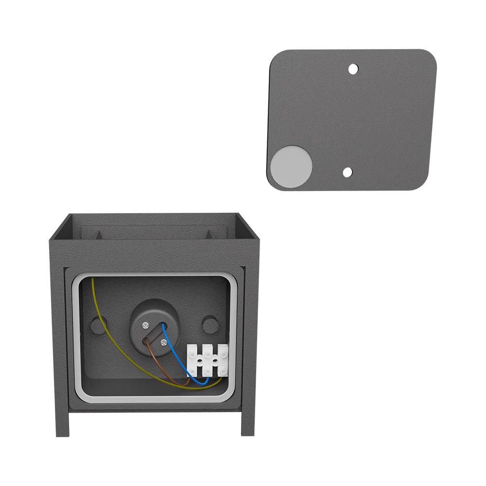 Braytron LED Wandlampe Außenleuchte Würfel Cube IP54 verstellbarer Lichtkegel G9 Fassung Dunkelgrau