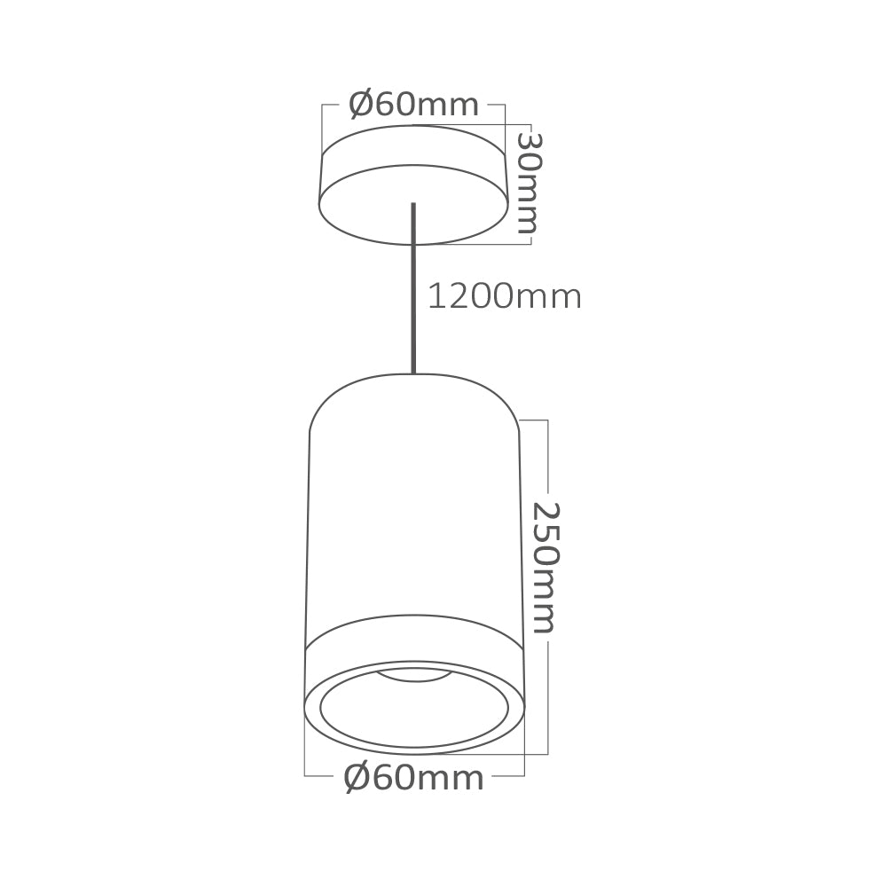 Braytron LED moderne Pendelleuchte zylindrisch Aluminium GU10 gold Hängelampe Küche Theke Ø60X250mm