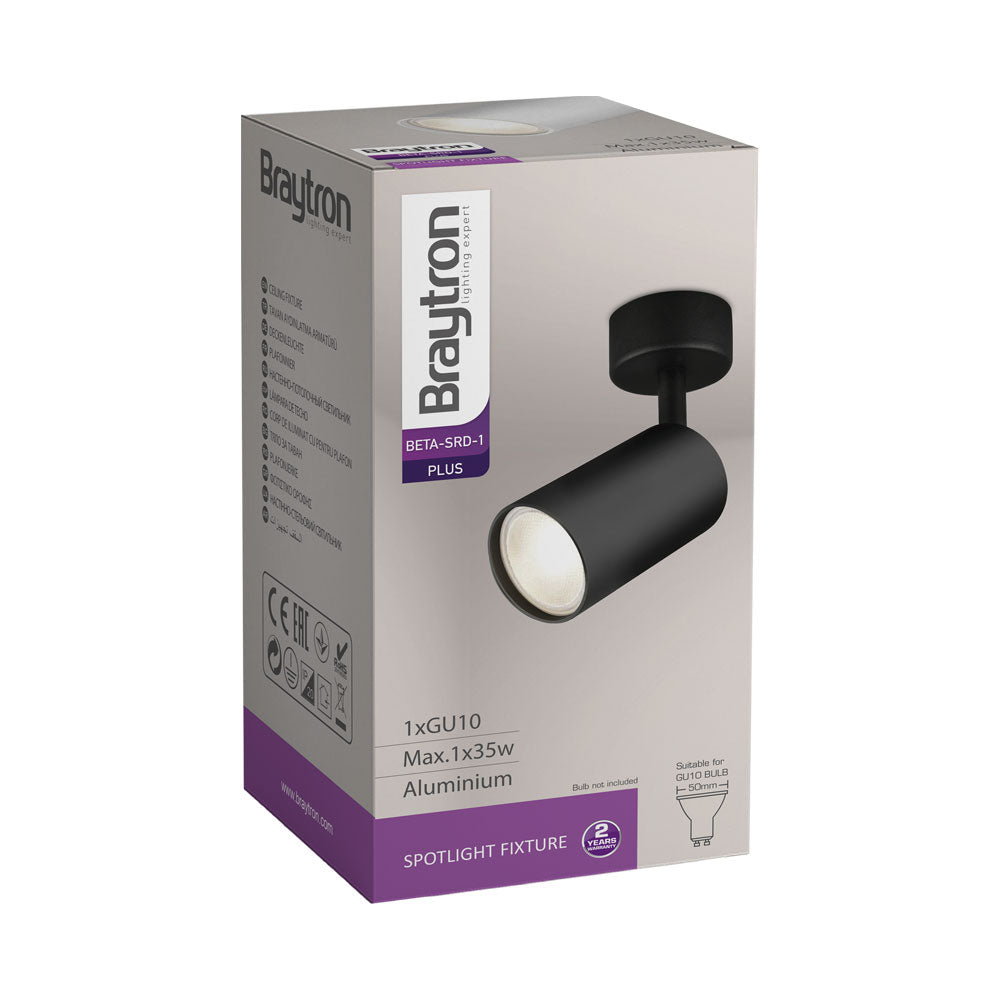 Braytron Deckenleuchte Spotleuchte Schwarz LED GU10 Sockel schwenkbar