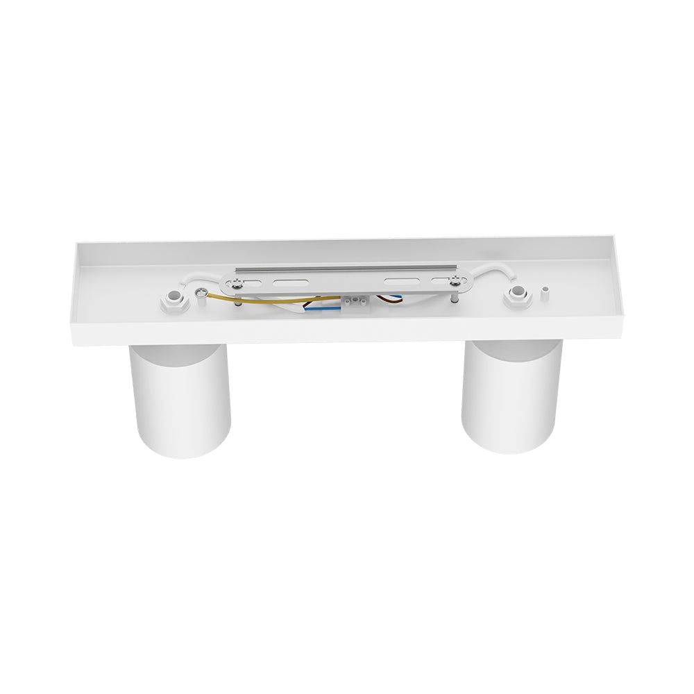 Braytron Aufbaustrahler Fassung 2-flammig Aluminium Weiß GU10 IP20