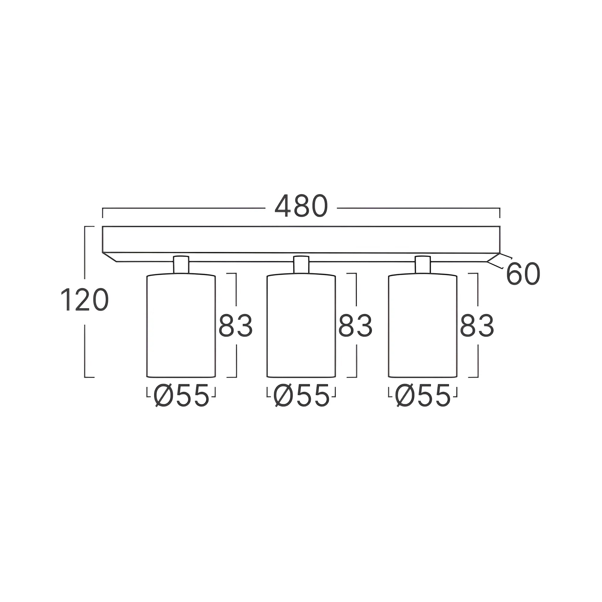 Braytron LED Deckenstrahler 3-flammig GU10 Aufbau-Spot Aluminium – Weiß