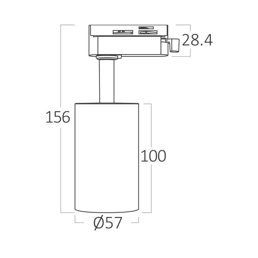 Braytron LED GU10 Schienenstrahler 1-Phasen-System, schwenkbar & drehbar Weiß max. 10W Track Light