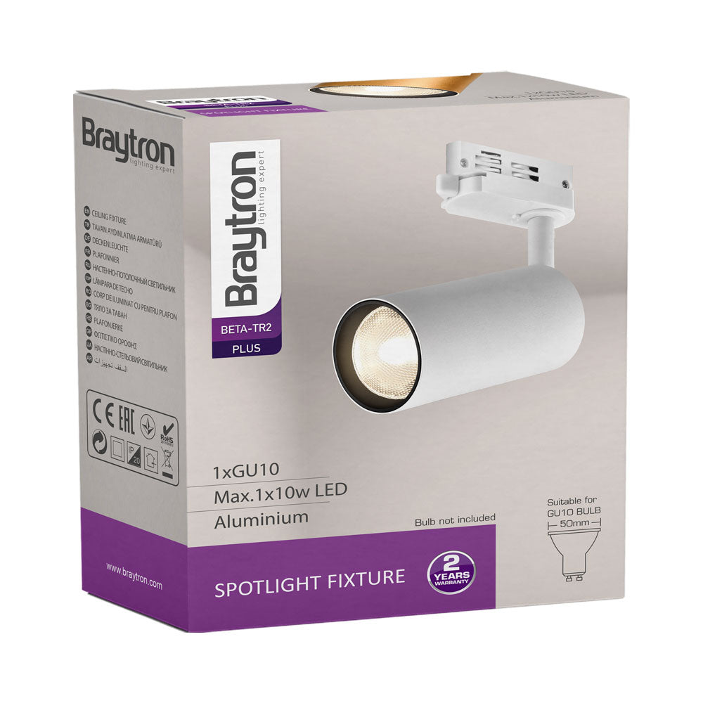 Braytron 3-Phasen LED Schienenstrahler weiß Stromschienen Spot drehbar schwenkbar GU10 Fassung