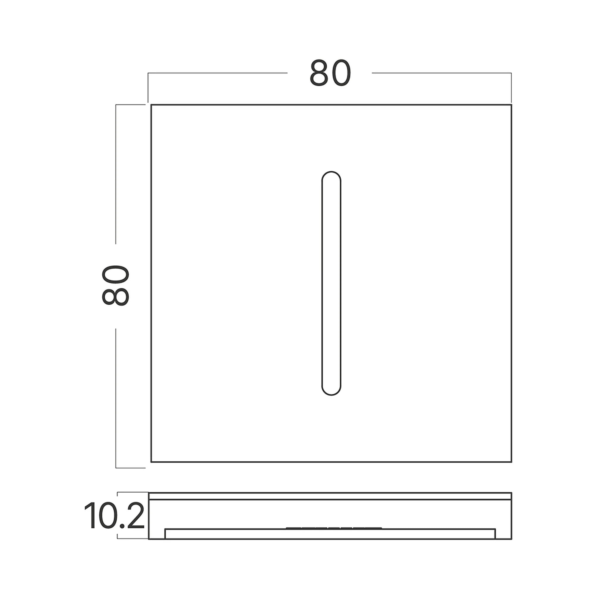 Braytron Abdeckung für LED-Treppenleuchte eckig 80×80 mm – Weiß