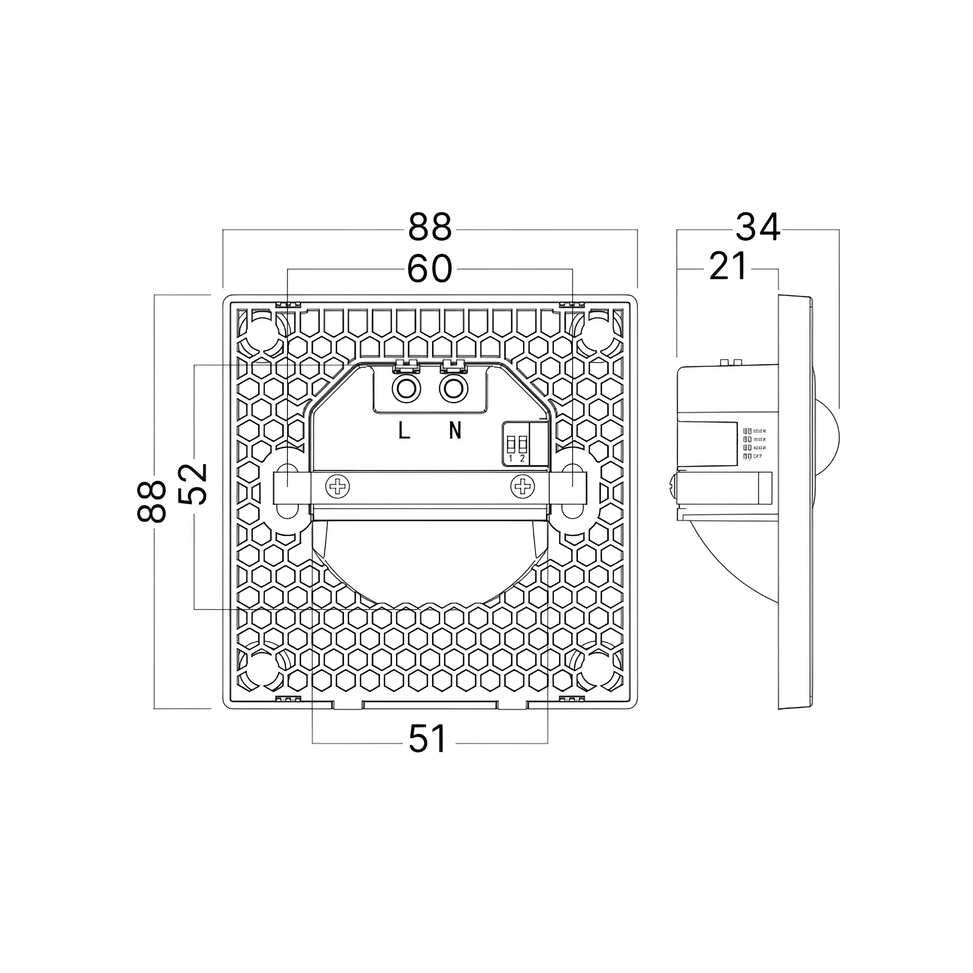 Braytron LED Treppenleuchte 1,5W 3CCT mit Bewegungsmelder, quadratisch – Weiß