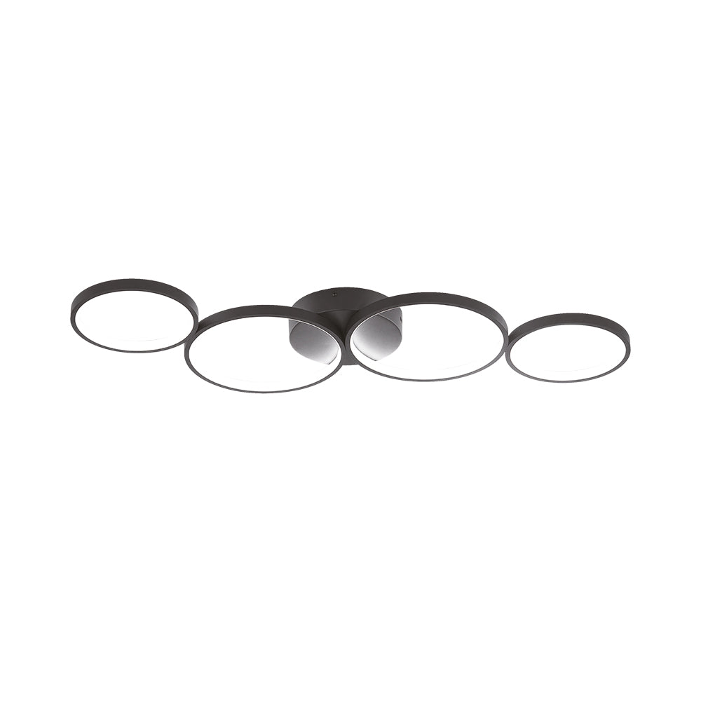 Braytron Moderne Designer LED Deckenleuchte dimmbar 3CCT 3000–6500K Fernbedienung 60W Ringe schwarz