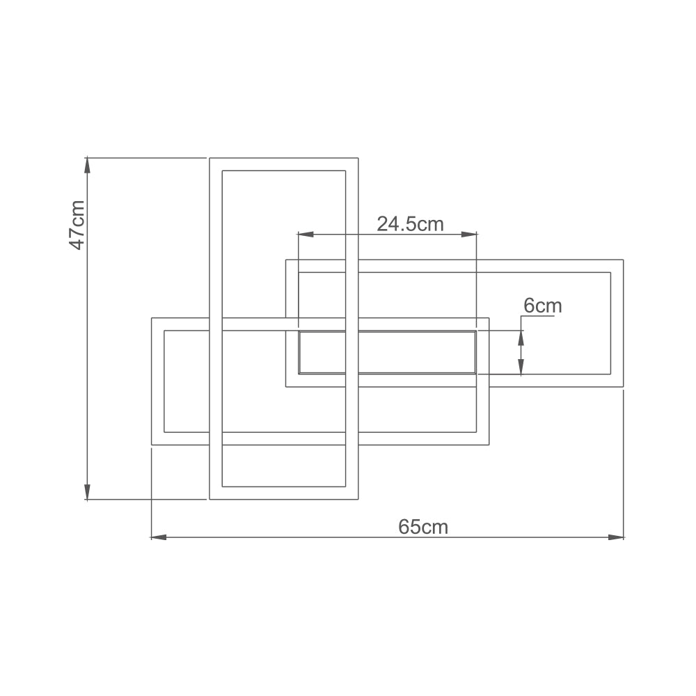 Braytron Moderne Designer LED Deckenleuchte dimmbar 3CCT 3000–6500K mit Fernbedienung 65W Rechteck schwarz