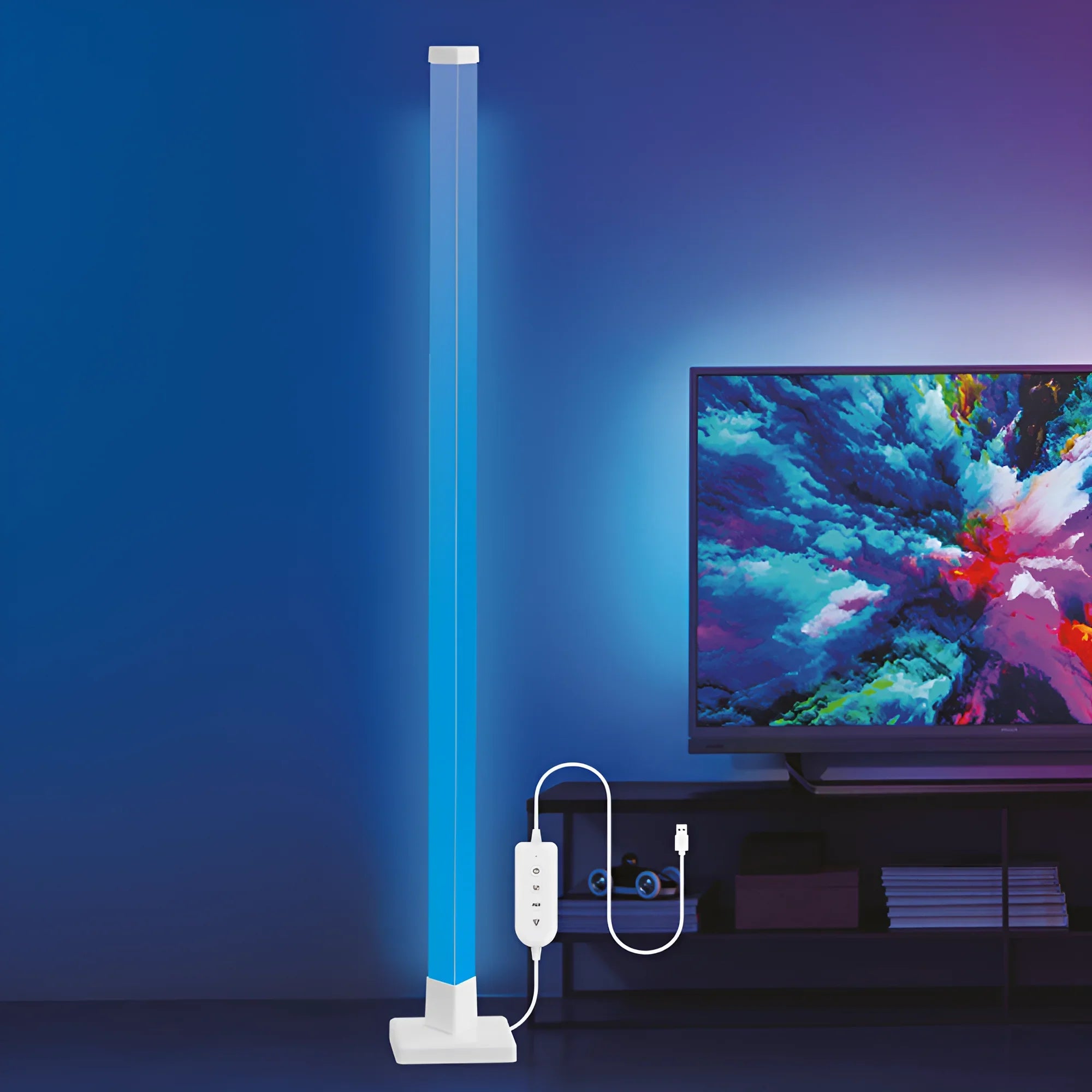 Braytron RGBW LED-Stehlampe 8W 154cm dimmbar – Weiß