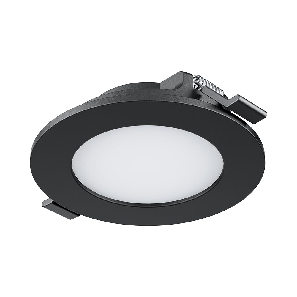 Braytron 3W LED Panel Einbauspot Einbaustrahler Deckenstrahler Flach IP40 4in1 CCT 3in1 schwarz