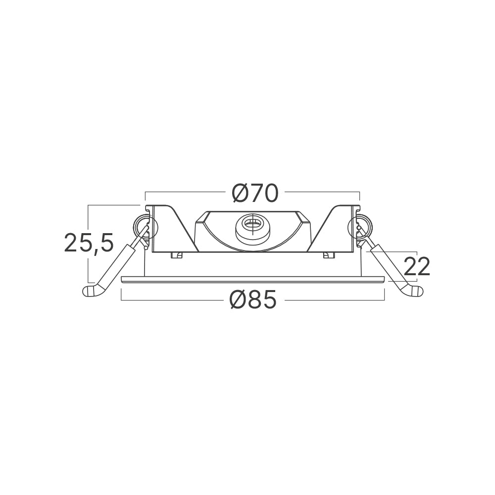 Braytron 3W LED Panel Einbauspot Einbaustrahler Deckenstrahler Flach IP40 4in1 CCT 3in1 schwarz