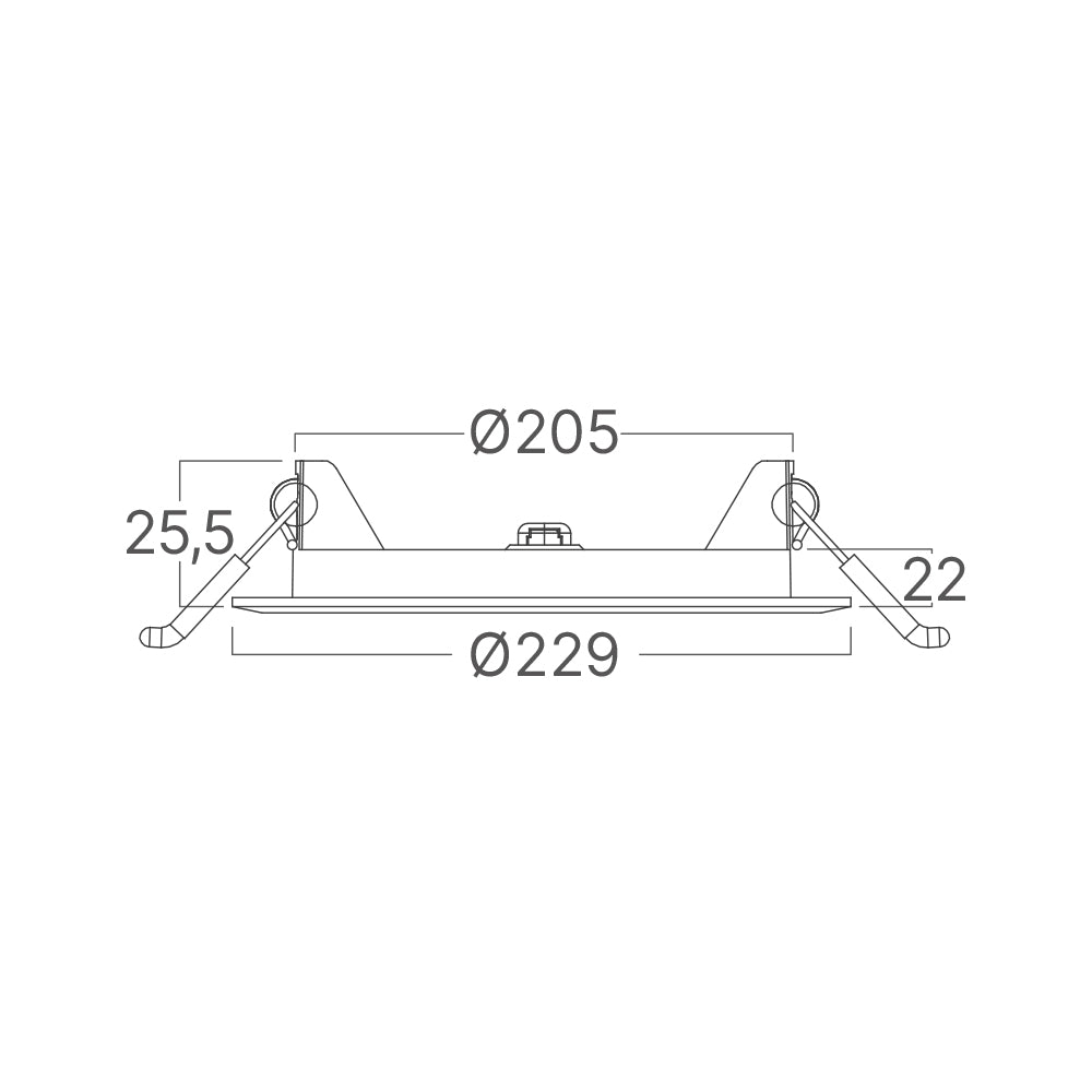 Braytron Ultraslim LED Einbaustrahler 18W Weiß Ø229mm | 1760 Lumen | 3CCT 3000K/4000K/6500K | 26mm