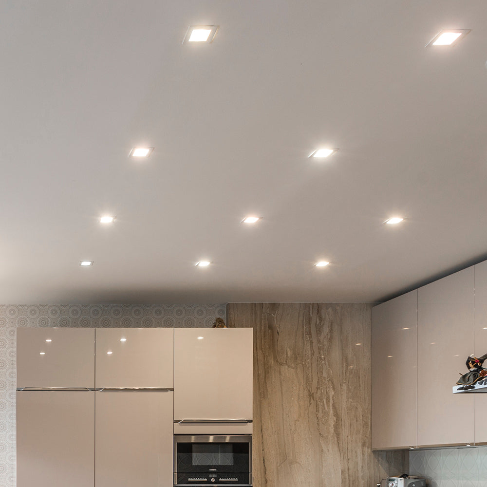 Braytron LED Eckige Panel Einbaustrahler Einbauleuchte Flach 12W 4000K Neutralweiß 230V Unterputz