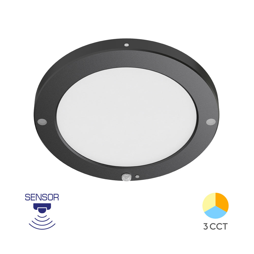 Braytron LED Deckenleuchte Bewegungsmelder Sensor Lampe Treppenlicht Deckenlicht Flur 20W Schwarz