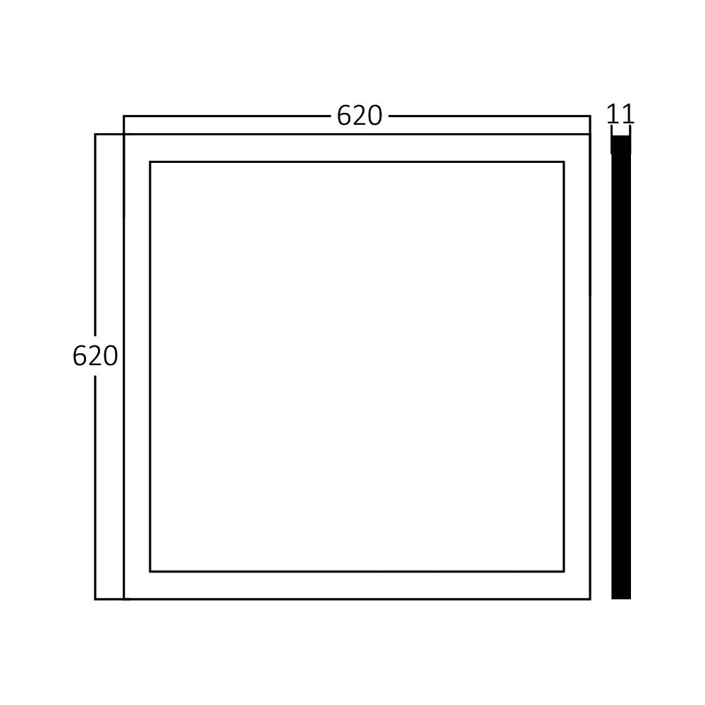 LED Panel Deckenleuchte Rasterleuchte 62x62 cm schaltbar 28W-40W 4800lm Büro mit Netzteil