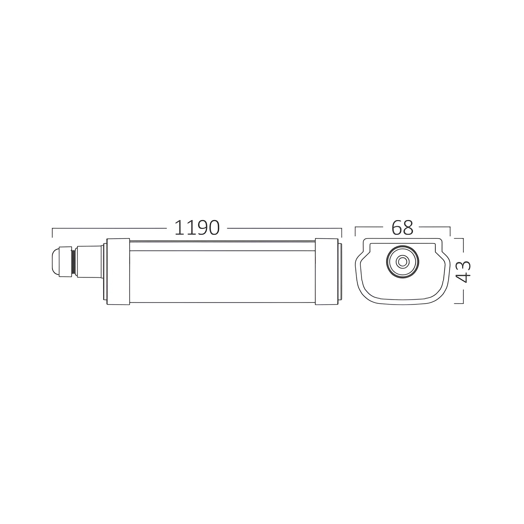 Braytron LED-Feuchtraumleuchte 40W 6500K kaltweiß 4500 lm IP65 1190 mm – Weiß