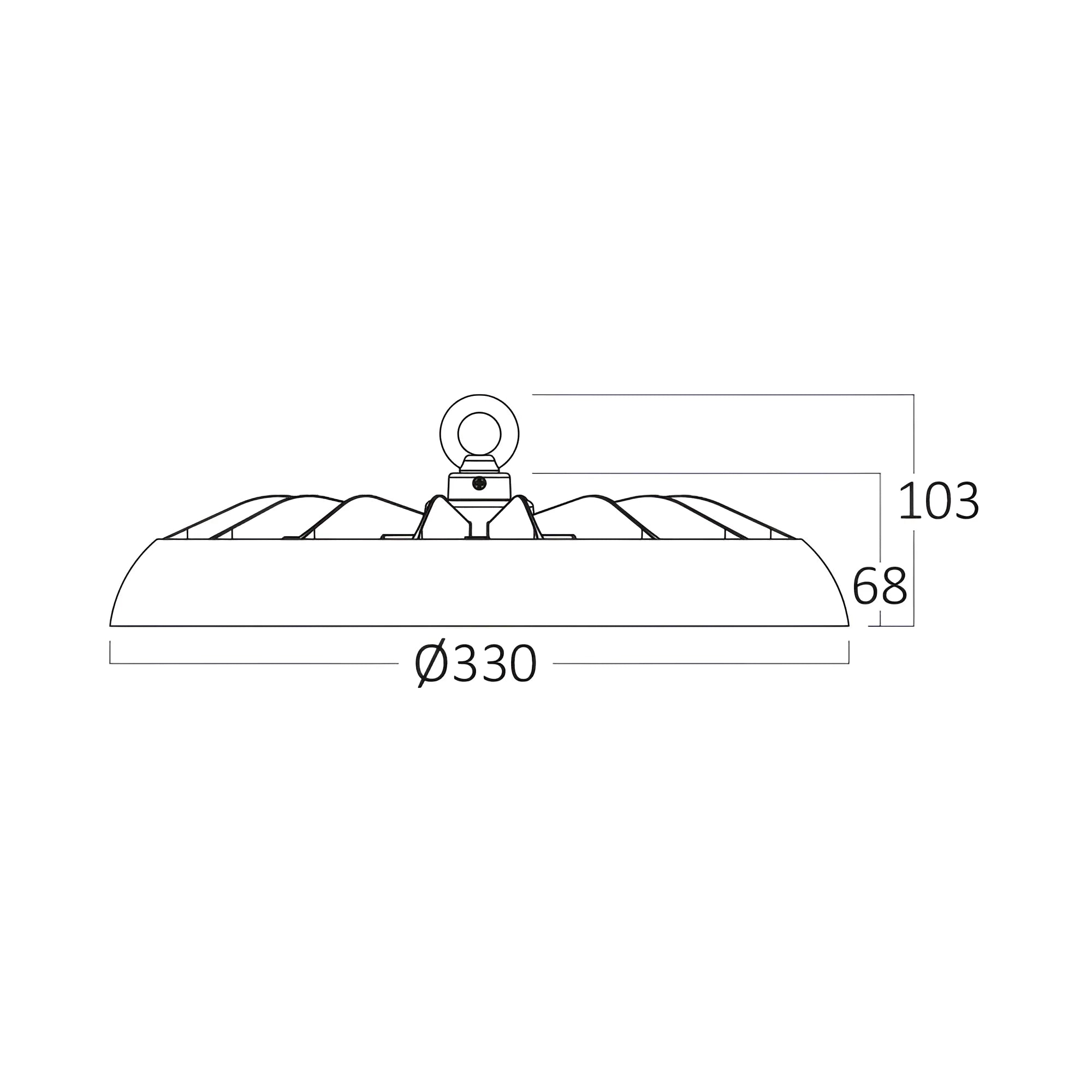 Braytron LED Hallenstrahler UFO Highbay 200W 3CCT 24.000 lm IP65 – Schwarz