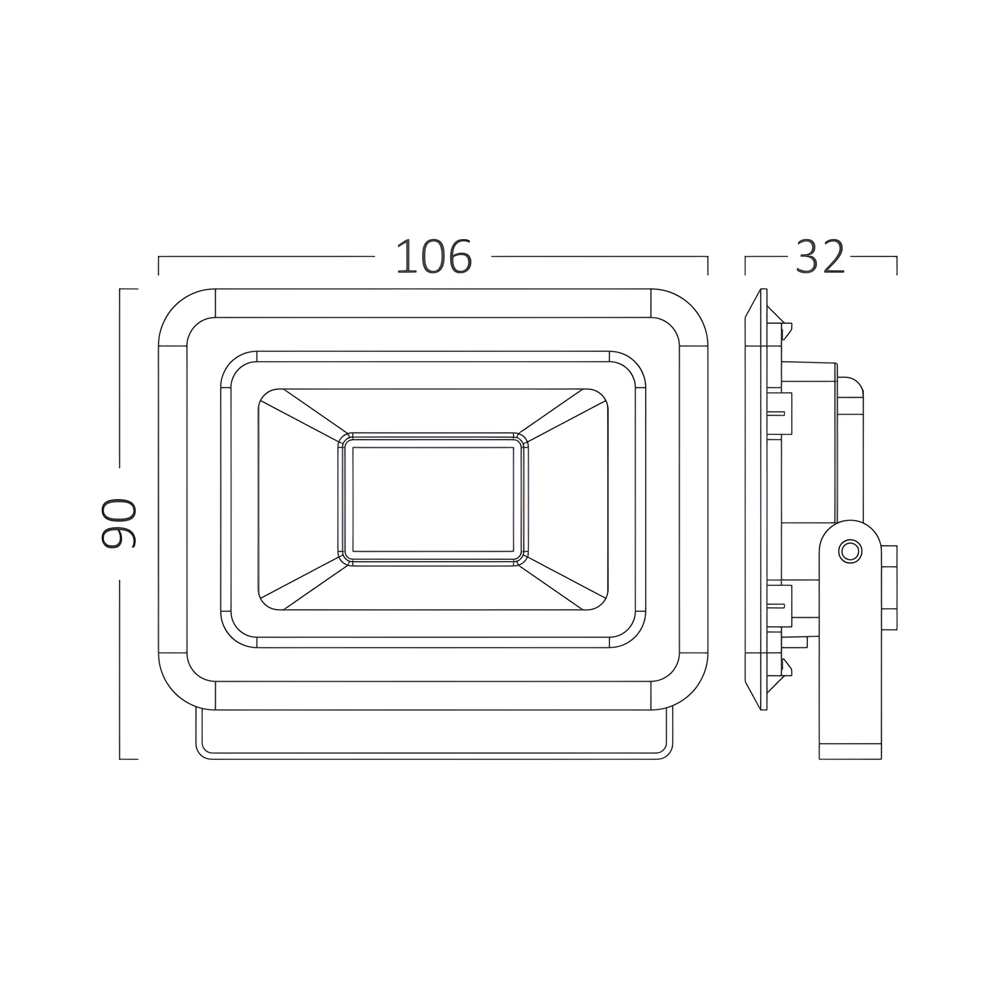 Braytron LED-Fluter Außen 10W 800lm 6500K IP65 – Schwarz