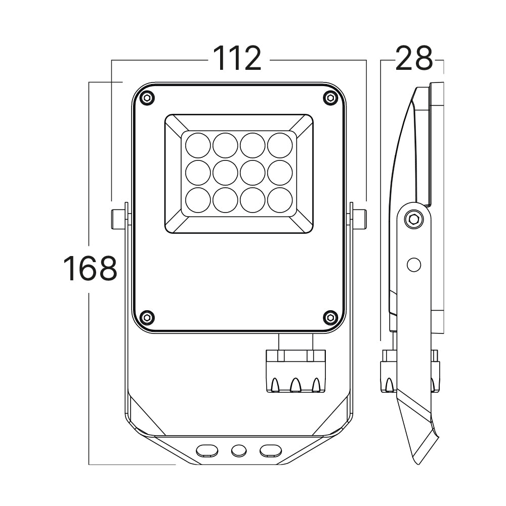 Braytron LED Flutlicht Außen IP65 – LED Strahler mit 3CCT Farbwahl 3000K/4000K/6500K – Aluminium Außenstrahler 90° – Garten, Hof & Baustrahler – 10W - 300W (10, Watt)