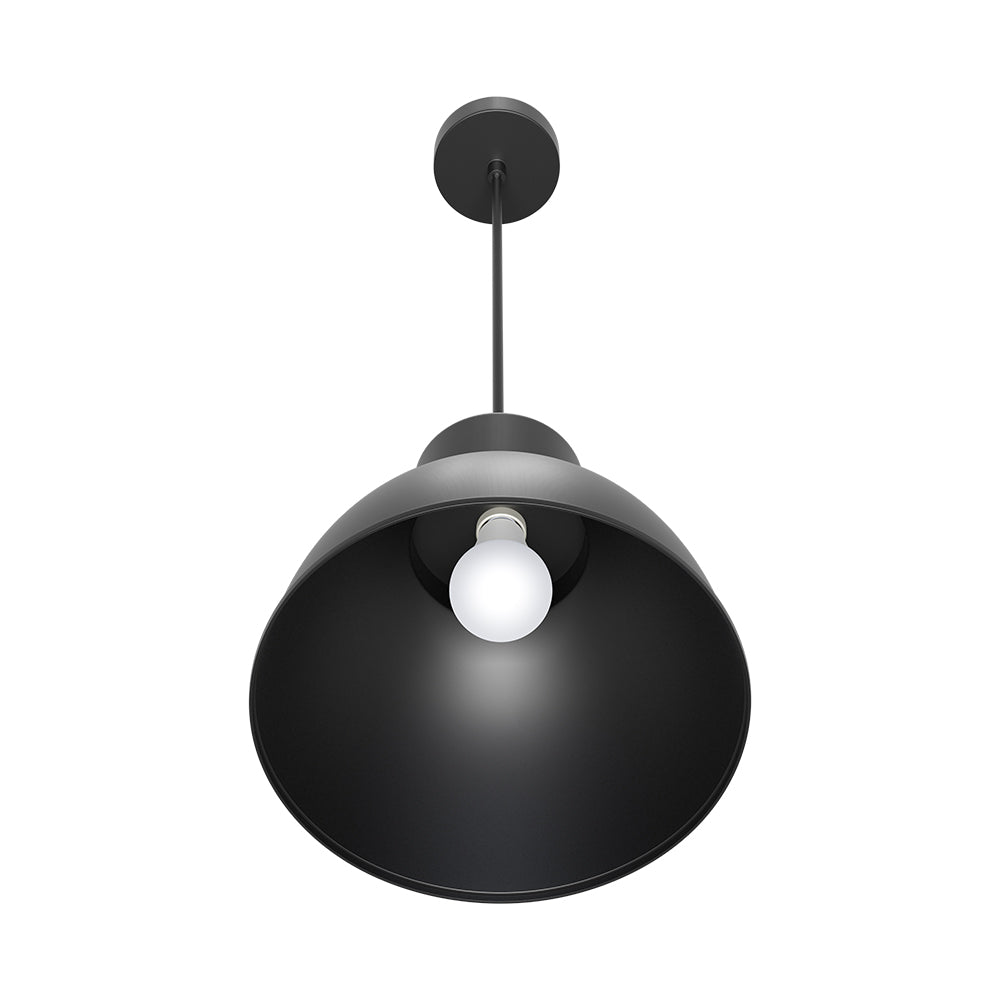 Braytron Pendelleuchte Hängelampe E27 Fassung, Modernes Design, Schwarz rund für Wohnräume