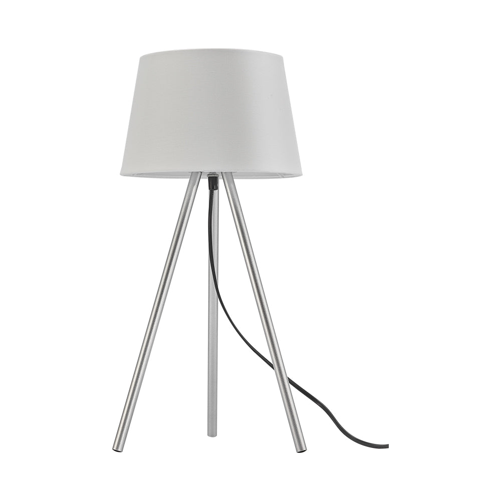 Braytron 3-Bein Beistellleuchte 48 cm E27 Fassung Modern mit Schirm Wohnzimmer Stehlampe Weiß
