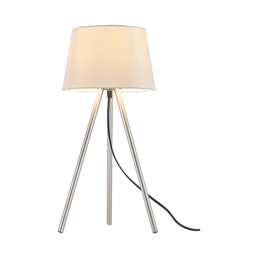 Braytron 3-Bein Beistellleuchte 48 cm E27 Fassung Modern mit Schirm Wohnzimmer Stehlampe Weiß