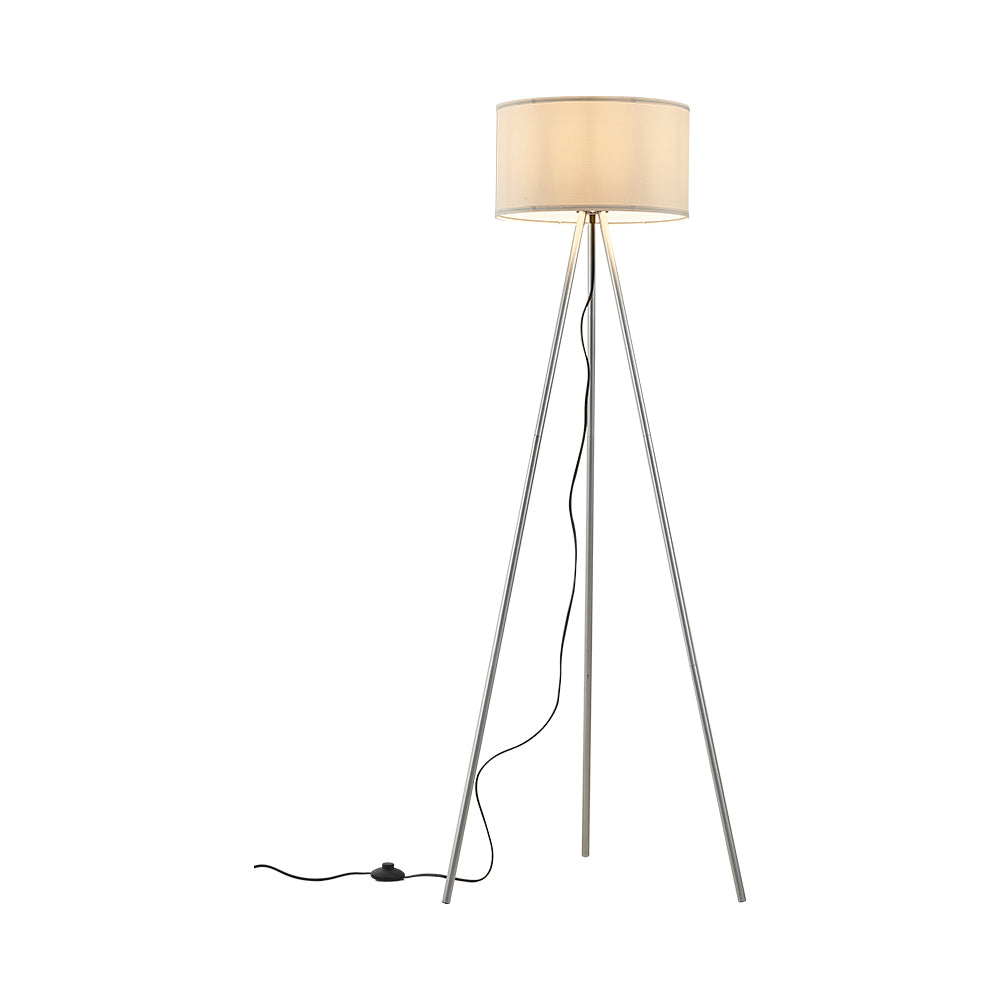 Braytron 3-Bein Stehleuchte 155cm E27 Modern mit Schirm Wohnzimmer Stehlampe Deckenfluter Weiß