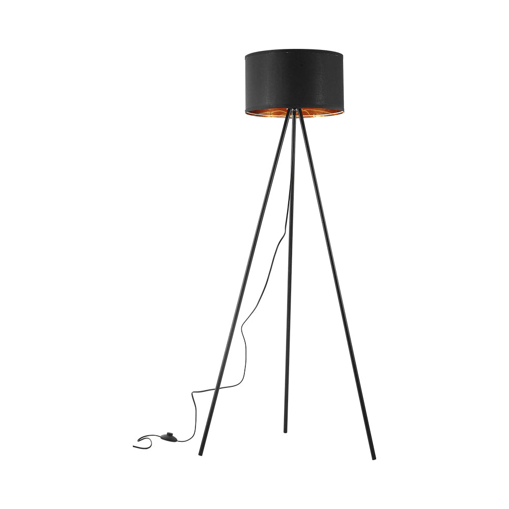 Braytron 3-Bein Stehleuchte 155cm E27 Modern mit Schirm Wohnzimmer Stehlampe Deckenfluter Schwarz