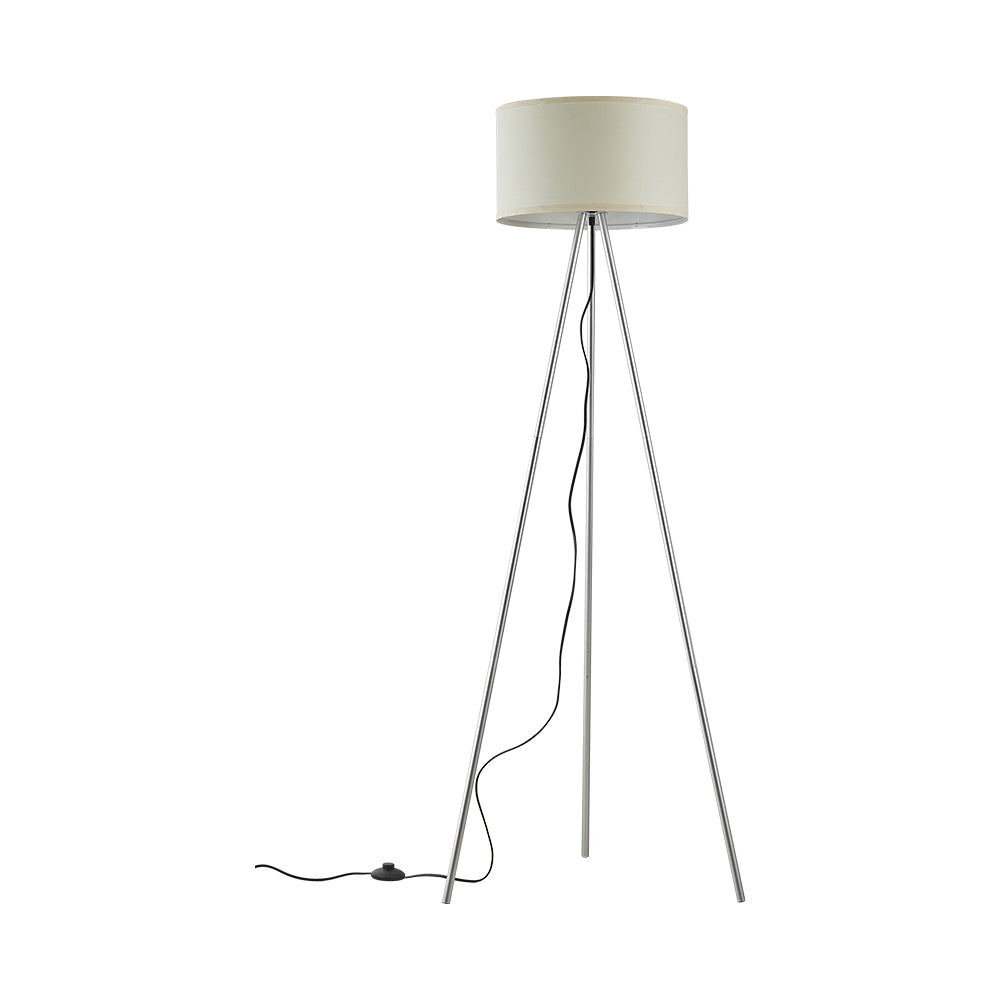 Braytron 3-Bein Stehleuchte 155cm E27 Modern mit Schirm Wohnzimmer Stehlampe Deckenfluter Beige