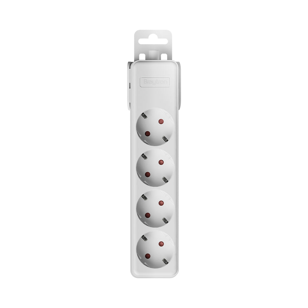 Braytron Mehrfachsteckdose 4-fach ohne Kabel, ohne Schalter, 3680W, Kindersicherung, Steckdosenleiste für individuelle Installation mit Clip-System