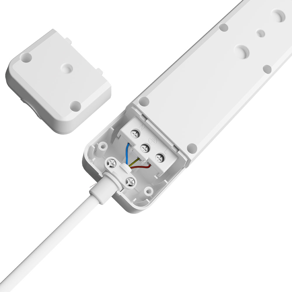 Braytron Mehrfachsteckdose 6-fach mit 1,5 m Kabel, ohne Schalter, 3680W, Kindersicherung, Steckdosenleiste mit Clip-System