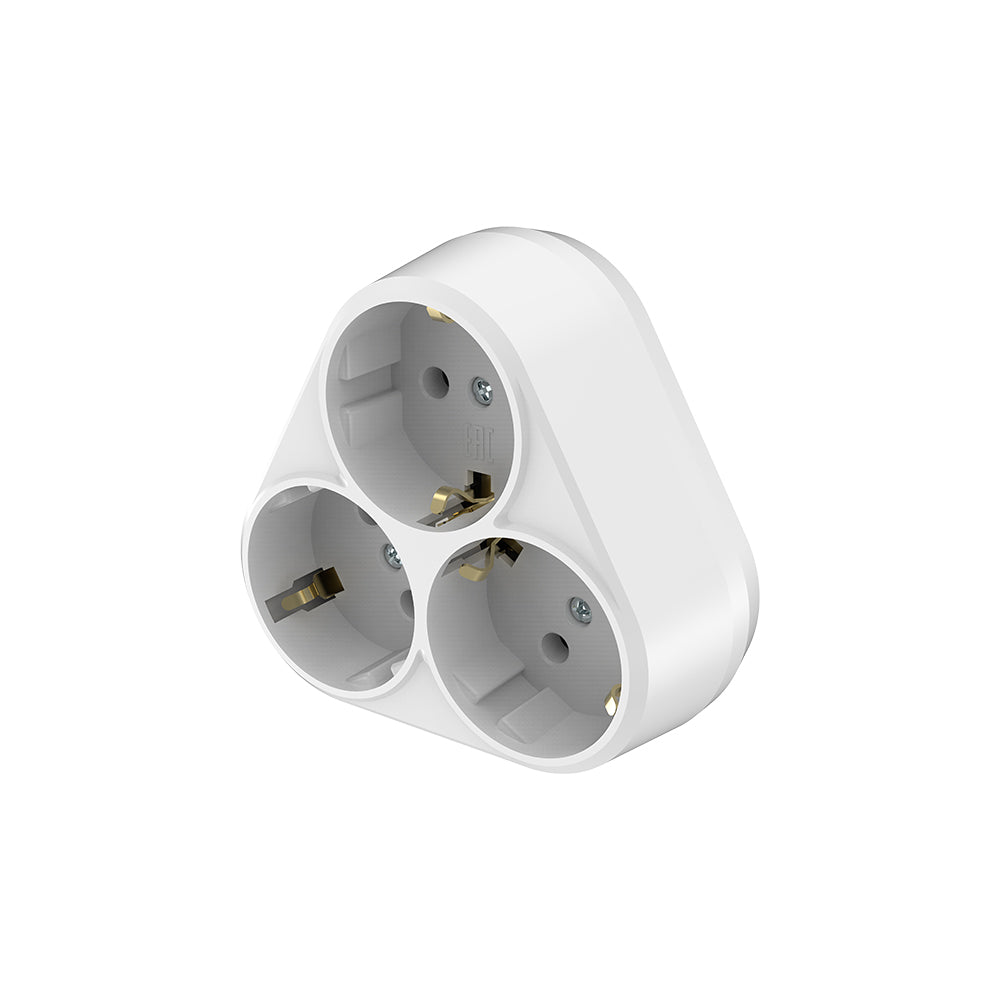 Braytron kompakter 3 Fach Mehrfachstecker Steckdosenadapter Steckdosen Typ F Steckdosenverteiler Dreiecksform