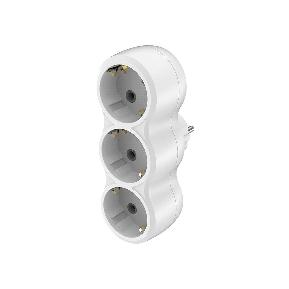 Braytron kompakter 3 Fach Mehrfachstecker Steckdosenadapter Steckdosen Typ F Steckdosenverteiler mit Kindersicherung