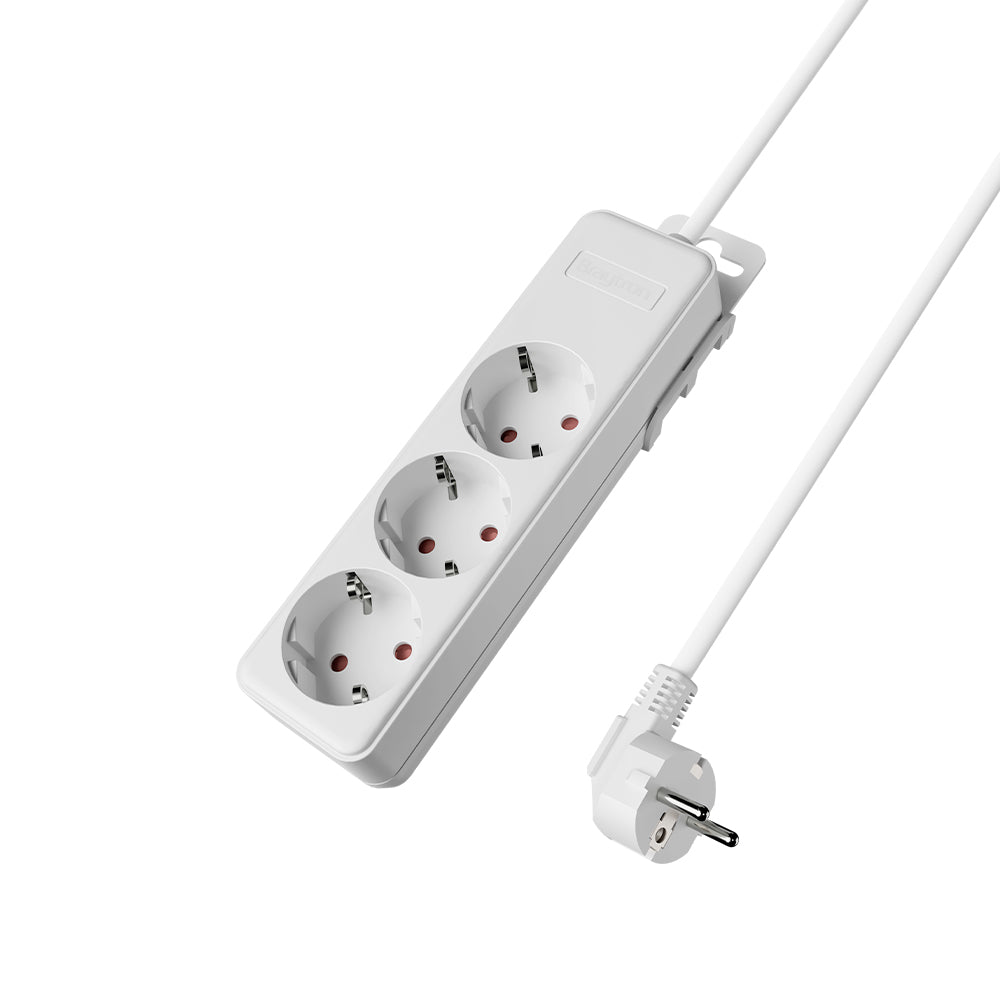 Braytron XLINE 3-fach Steckdosenleiste mit 5 m Kabel und Kindersicherung – Weiß
