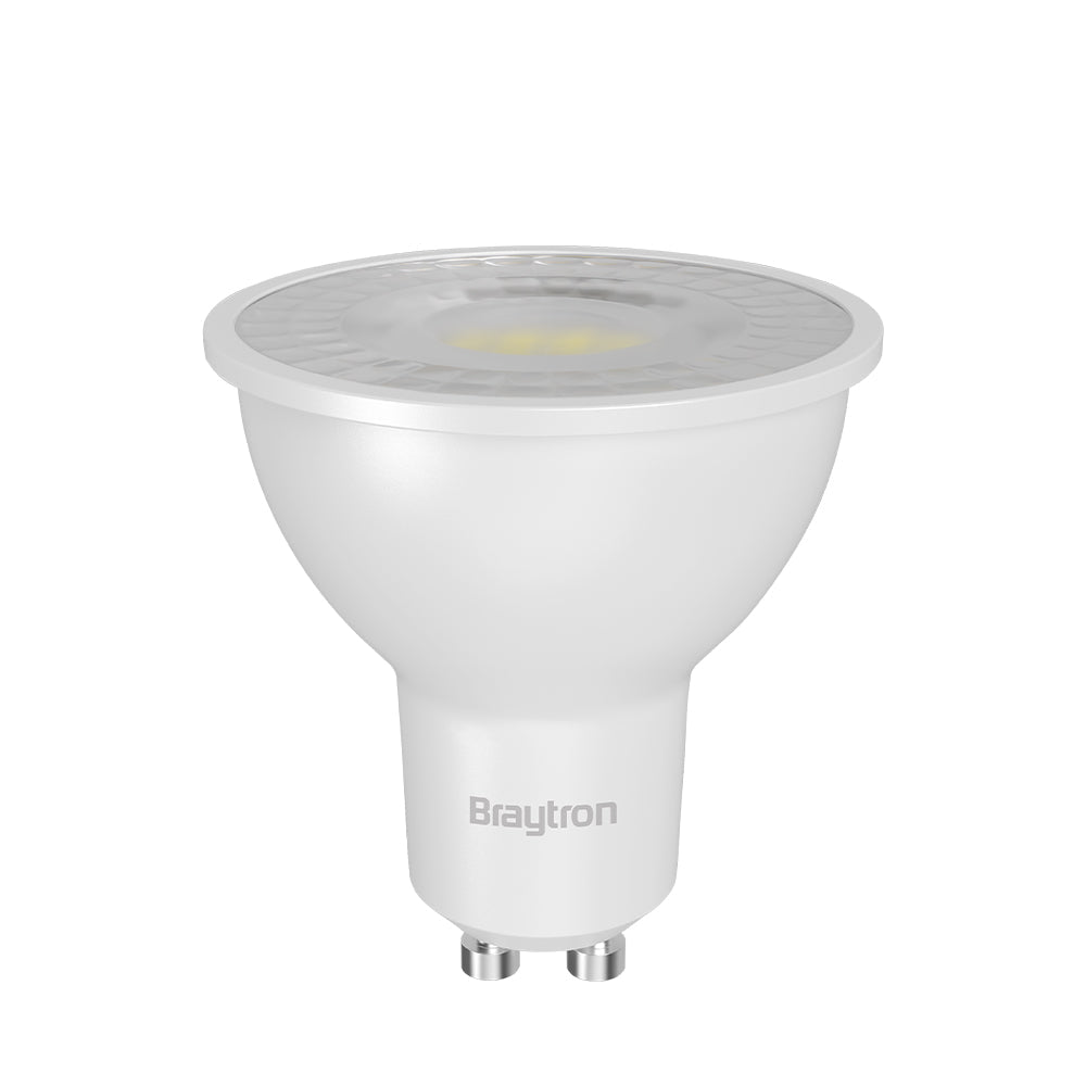 Braytron LED-Leuchtmittel GU10 5W 3000K Warmweiß 450 lm 38° Spot – Weiß