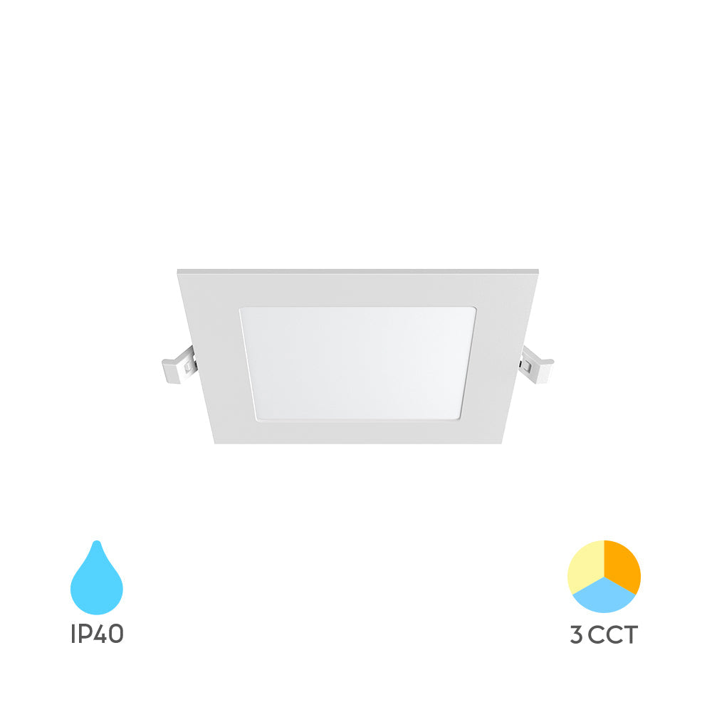Braytron LED-Panel 6W 3CCT quadratisch ultraflach 128 mm – Weiß