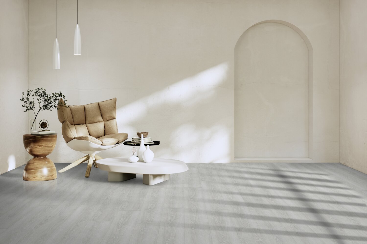 Vinylboden Virtuo 30 Rigid Acoustic  Bohem light grey Landhausdiele 22,90 x 125 cm, F21148