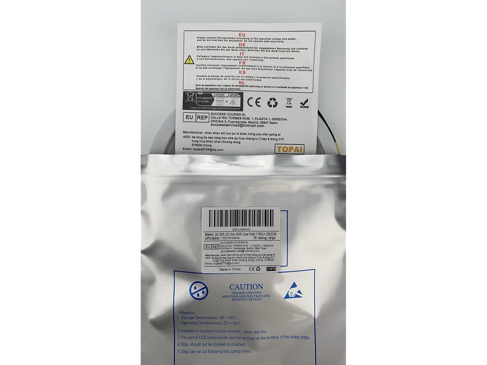 Braytron LED-Streifen 10 m 24V 20W/m 2600 lm/m 3000K selbstklebend – Warmweiß