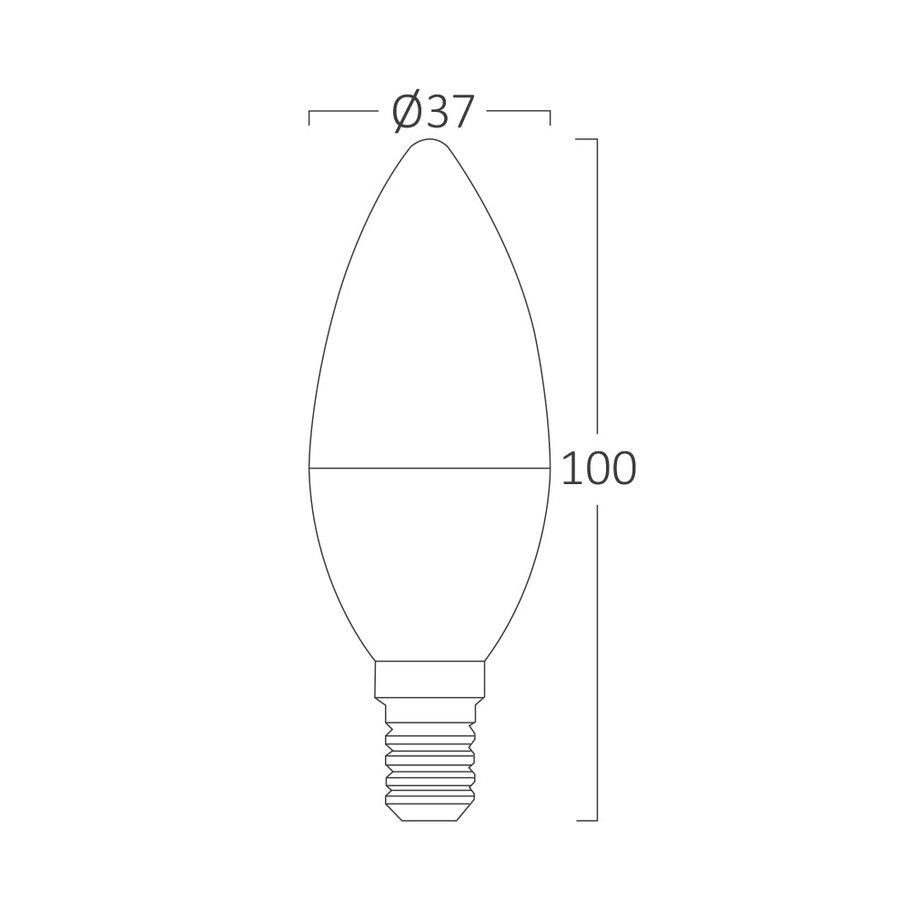Braytron LED E14 Leuchtmittel 5W C37 3000K Warmweiß Kerzenform 450 Lumen