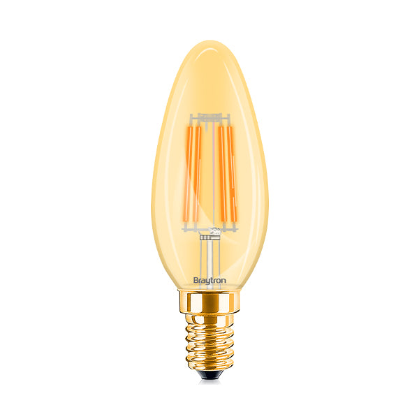 10x E14 Filament Vintage Lampe LED Leuchte Leuchtmittel Birne mit Kerzen Form (C35)|4 Watt | 360 Lumen | 2200K Warmweiß