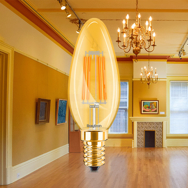 10x E14 Filament Vintage Lampe LED Leuchte Leuchtmittel Birne mit Kerzen Form (C35)|4 Watt | 360 Lumen | 2200K Warmweiß